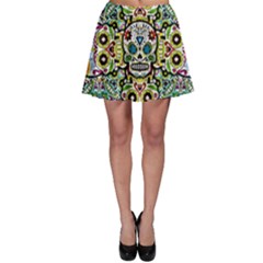 Sugar Skulls Pattern Skater Skirt by ExtraGoodSauce