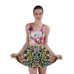 Sugar Skulls Pattern Mini Skirt by ExtraGoodSauce