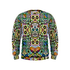 Sugar Skulls Pattern Kids  Sweatshirt by ExtraGoodSauce