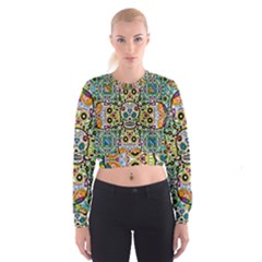 Sugar Skulls Pattern Cropped Sweatshirt