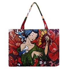 Geisha Zipper Medium Tote Bag by UniqueandCustomGifts