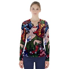 Geisha V-neck Long Sleeve Top