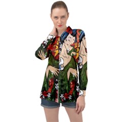 Geisha Long Sleeve Satin Shirt