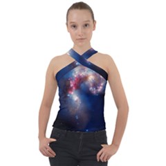 Galaxy Cross Neck Velour Top