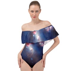 Galaxy Off Shoulder Velour Bodysuit 