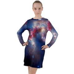 Galaxy Long Sleeve Hoodie Dress