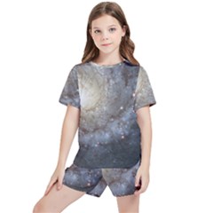 Spiral Galaxy Kids  Tee And Sports Shorts Set by ExtraGoodSauce