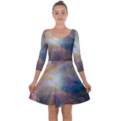 Colorful Galaxy Quarter Sleeve Skater Dress by ExtraGoodSauce