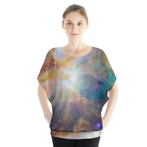 Colorful Galaxy Batwing Chiffon Blouse by ExtraGoodSauce