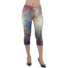 Colorful Galaxy Lightweight Velour Capri Leggings  by ExtraGoodSauce