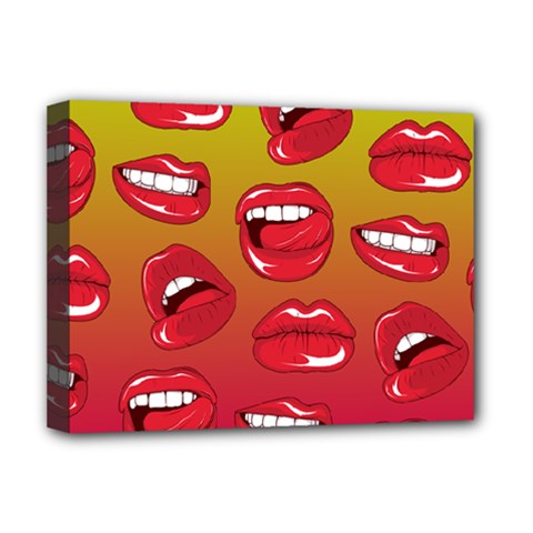 Hot Lips Deluxe Canvas 16  X 12  (stretched)  by ExtraGoodSauce