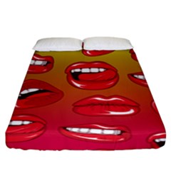 Hot Lips Fitted Sheet (king Size) by ExtraGoodSauce