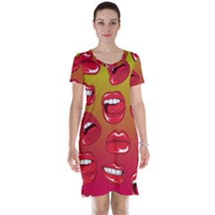 Hot Lips Short Sleeve Nightdress by ExtraGoodSauce