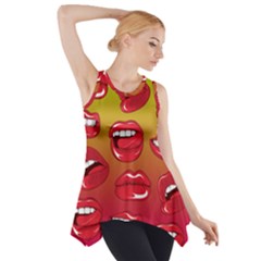 Hot Lips Side Drop Tank Tunic by ExtraGoodSauce