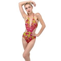 Hot Lips Plunging Cut Out Swimsuit