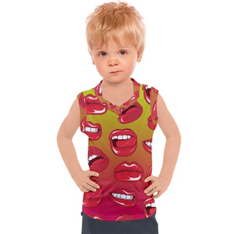 Hot Lips Kids  Sport Tank Top by ExtraGoodSauce