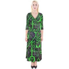 Tech Quarter Sleeve Wrap Maxi Dress by ExtraGoodSauce