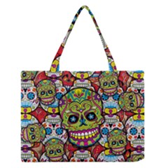 Sugar Skulls Zipper Medium Tote Bag by ExtraGoodSauce