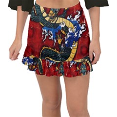 Dragon Fishtail Mini Chiffon Skirt by ExtraGoodSauce