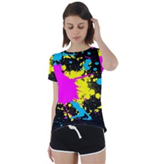 Splatter Splatter Short Sleeve Foldover Tee by ExtraGoodSauce