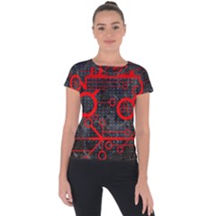 Tech - Red Short Sleeve Sports Top  by ExtraGoodSauce