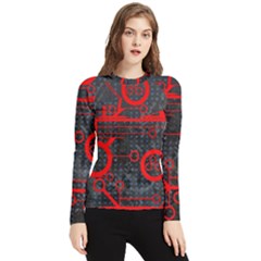 Tech - Red Women s Long Sleeve Rash Guard by ExtraGoodSauce