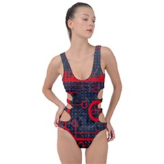 Tech - Red Side Cut Out Swimsuit by ExtraGoodSauce