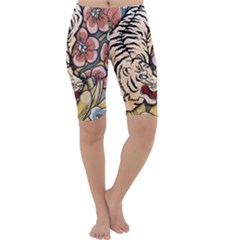 White Tiger Cropped Leggings 