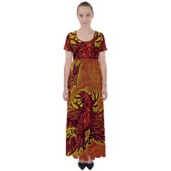 Phoenix Rising High Waist Short Sleeve Maxi Dress