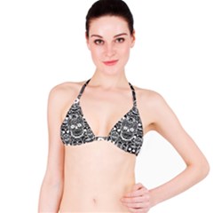 Sugar Skulls Bw Bikini Top by ExtraGoodSauce