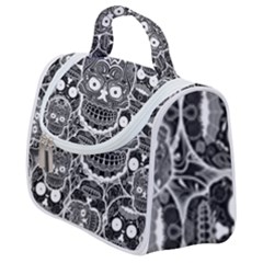 Sugar Skulls Bw Satchel Handbag by ExtraGoodSauce