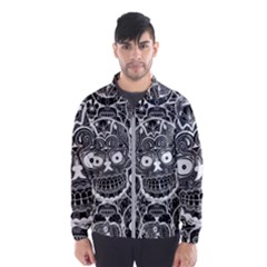 Sugar Skulls Bw Men s Windbreaker by ExtraGoodSauce