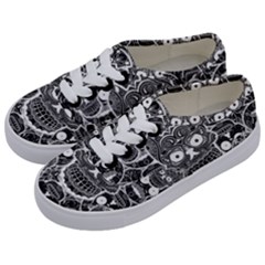 Sugar Skulls Bw Kids  Classic Low Top Sneakers by ExtraGoodSauce