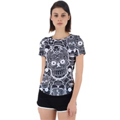 Sugar Skulls Bw Back Cut Out Sport Tee by ExtraGoodSauce