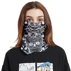 Sugar Skulls Bw Face Covering Bandana (two Sides) by ExtraGoodSauce