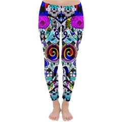 Sugar Skull Pattern 2 Classic Winter Leggings by ExtraGoodSauce