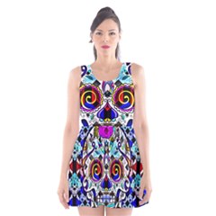 Sugar Skull Pattern 2 Scoop Neck Skater Dress by ExtraGoodSauce