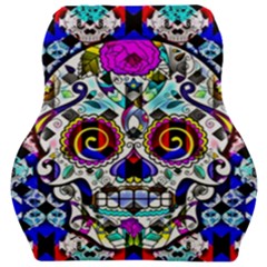 Sugar Skull Pattern 2 Car Seat Velour Cushion  by ExtraGoodSauce