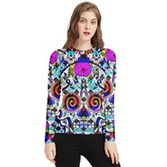 Sugar Skull Pattern 2 Women s Long Sleeve Rash Guard by ExtraGoodSauce