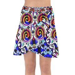 Sugar Skull Pattern 2 Wrap Front Skirt