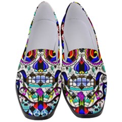 Sugar Skull Pattern 2 Women s Classic Loafer Heels by ExtraGoodSauce