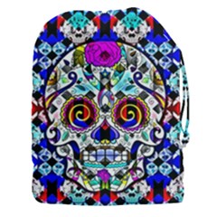 Sugar Skull Pattern 2 Drawstring Pouch (3xl) by ExtraGoodSauce