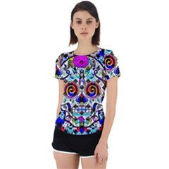 Sugar Skull Pattern 2 Back Cut Out Sport Tee by ExtraGoodSauce