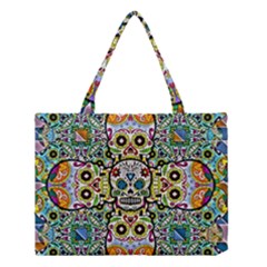 Sugar Skulls Pattern Medium Tote Bag by ExtraGoodSauce