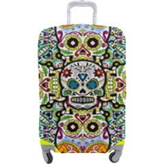 Sugar Skulls Pattern Luggage Cover (large) by ExtraGoodSauce