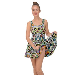 Sugar Skulls Pattern Inside Out Casual Dress by ExtraGoodSauce