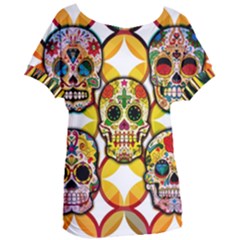 Sugar Skulls Women s Oversized Tee