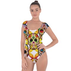 Sugar Skulls Short Sleeve Leotard 