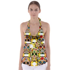 Sugar Skulls Babydoll Tankini Top