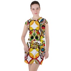 Sugar Skulls Drawstring Hooded Dress